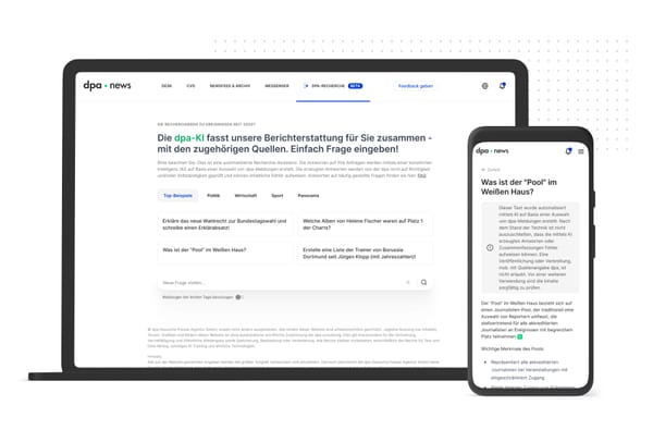 dpa startet KI-Rechercheassistent
